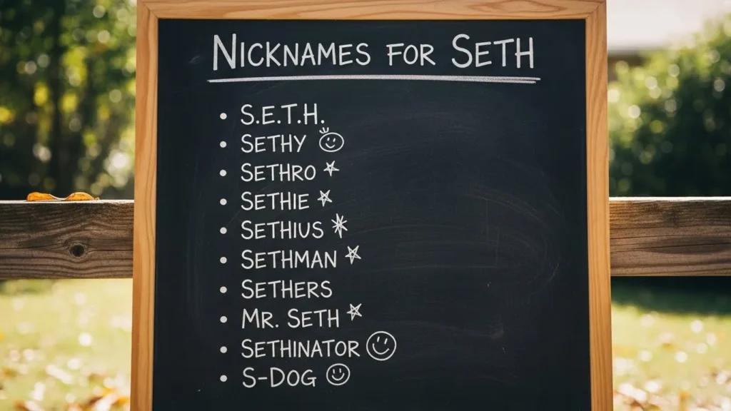 Nicknames for Seth by Friends