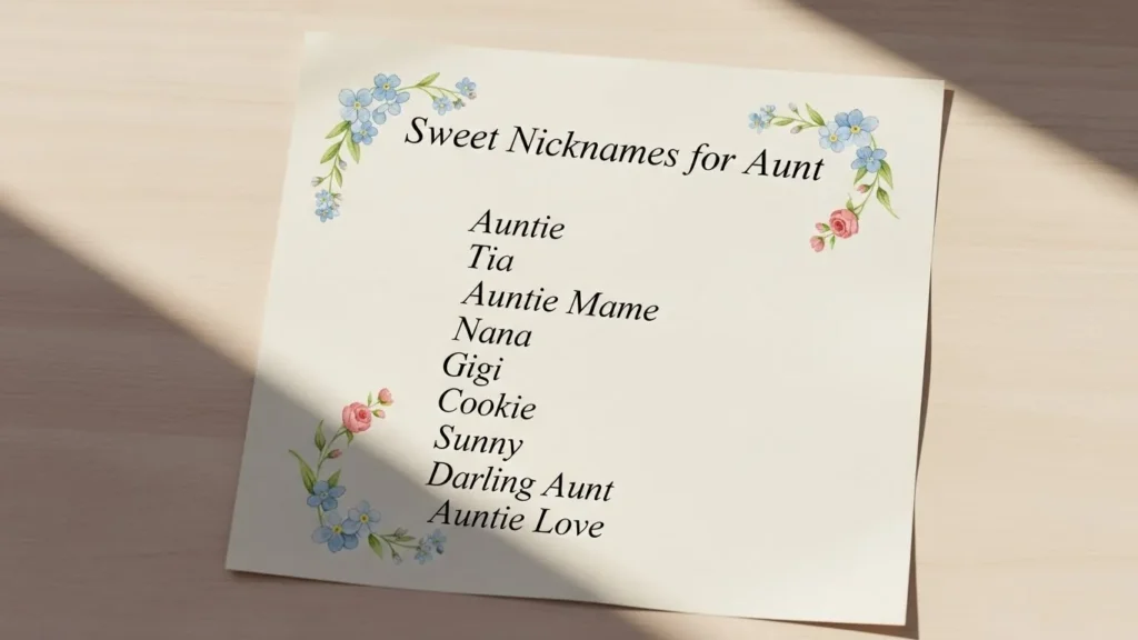 Sweet Nicknames for Aunt