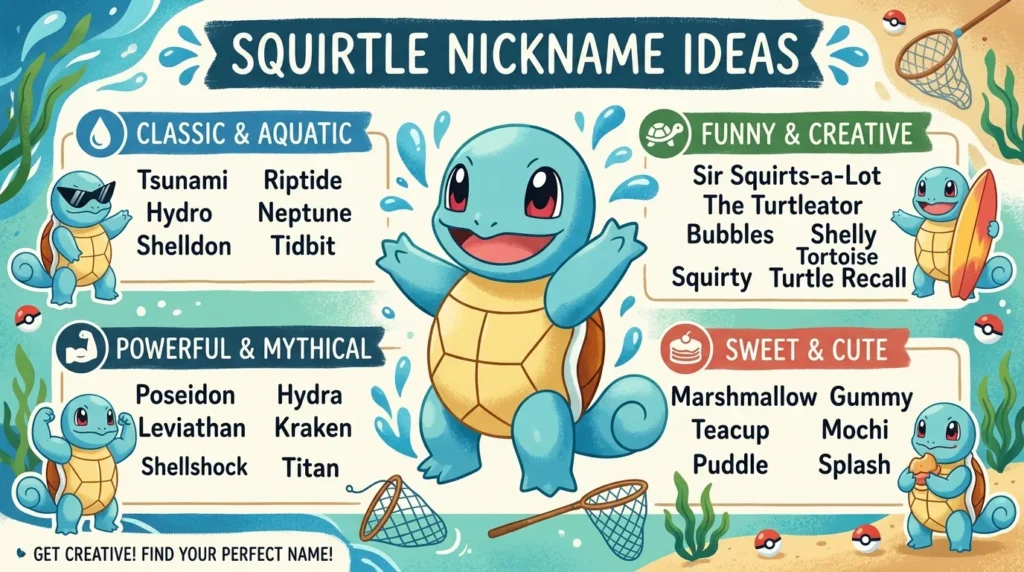 good squirtle nicknames