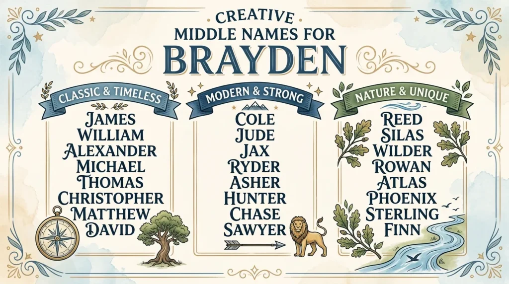 middle names for brayden