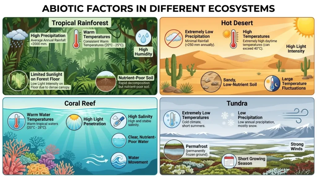 Abiotic Factors in Different Ecosystems