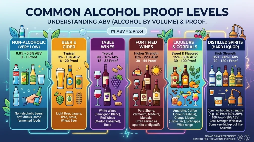 Common Alcohol Proof Levels