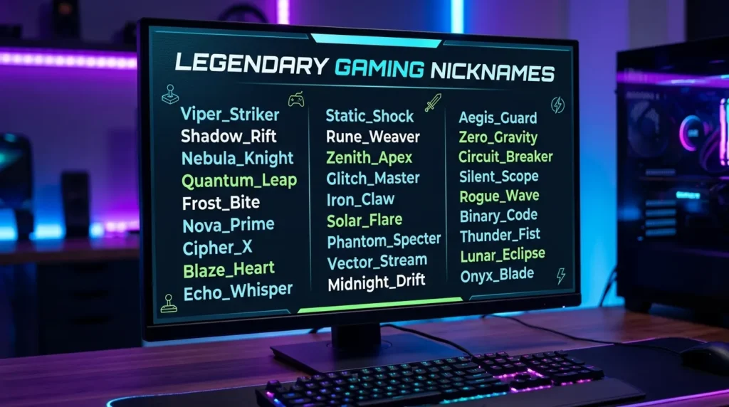  Cool Gaming Nicknames