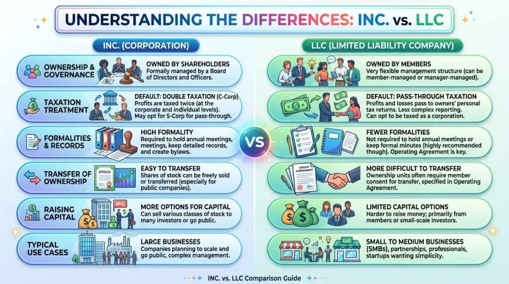 Difference Between Inc. and LLC