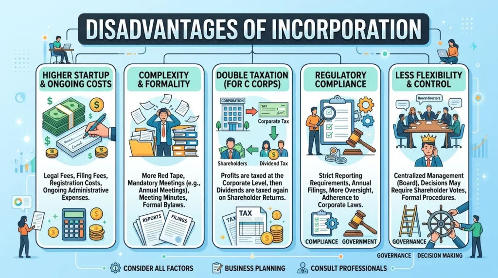 Disadvantages of Incorporation