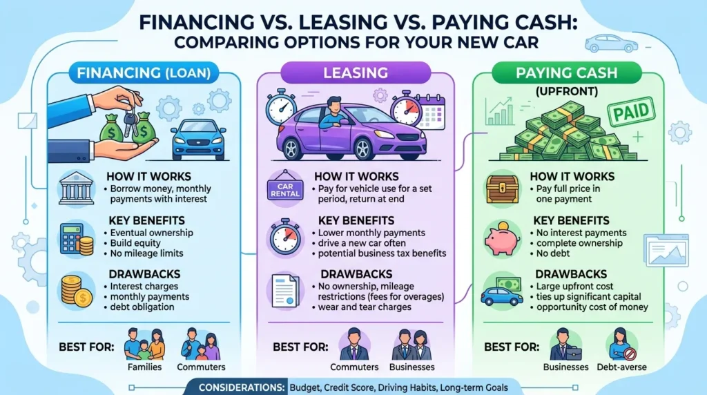 Financing vs. Leasing vs. Paying Cash