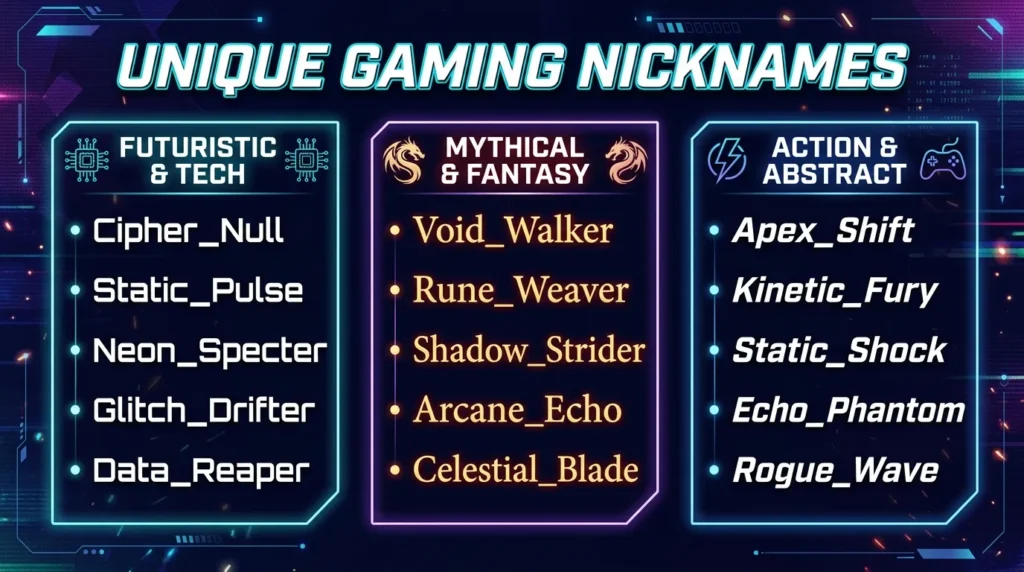  Unique Gaming Nicknames
