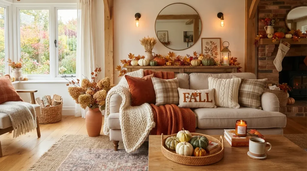 Cozy Living Room Fall Decorating Ideas
