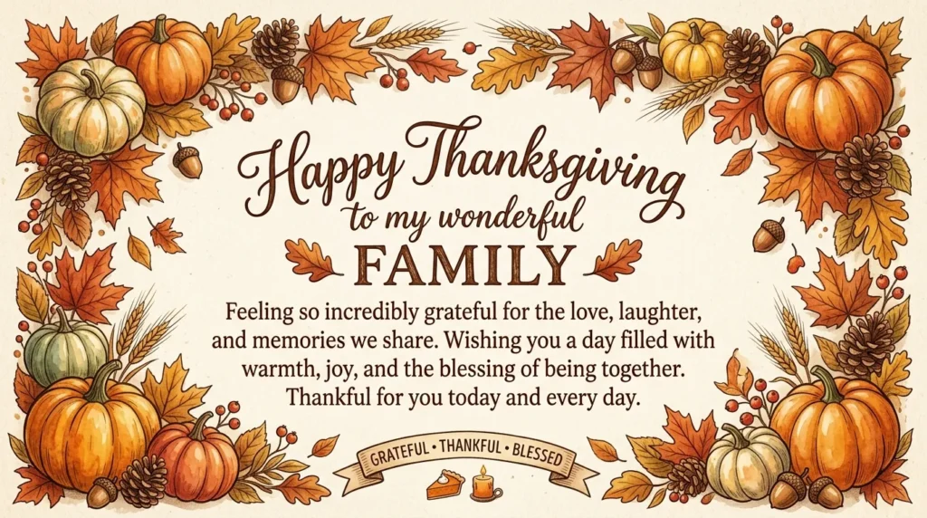 Short Thanksgiving Messages for Family